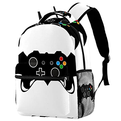 KikandKo Black Gamer Controller School Backpack for Girls Boys, Lig...