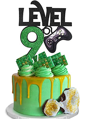 Level 9 Game Birthday Cake Topper - Video Game Boy s 9th Birthday L...