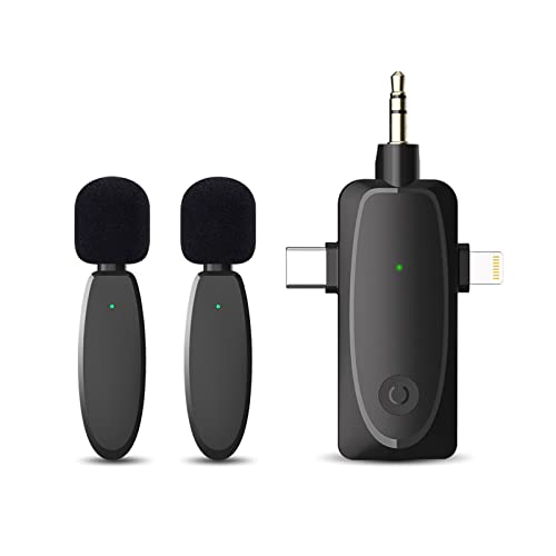 MAXTOP 3 in 1 Mini Microphone Wireless Lavalier Microphones for iPh...