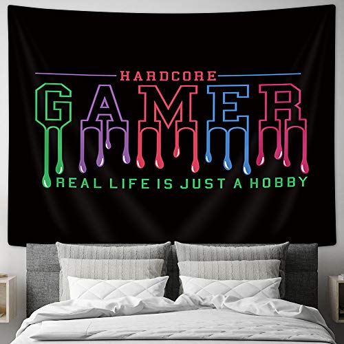 MERCHR Game Tapestry Wall Hanging Hippie Funny Black Wall Tapestry ...