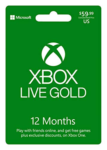 Microsoft Xbox LIVE 12 Month Gold Membership (Physical Card)...