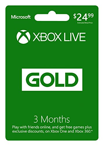 Microsoft Xbox Live 3 Month Gold Card (Physical Card)...