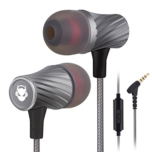 MINDBEAST Super Bass 90%-Noise Isolating Earbuds with Microphone an...
