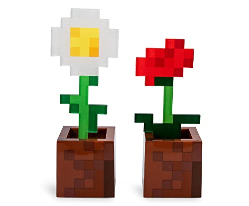 Minecraft Daisy and Poppy Flower Pot Mood Lights, Set of 2 | Nights...