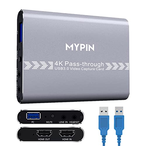 MYPIN 4K 60fps Audio Video HDMI Game Capture, Live Gamer Portable P...