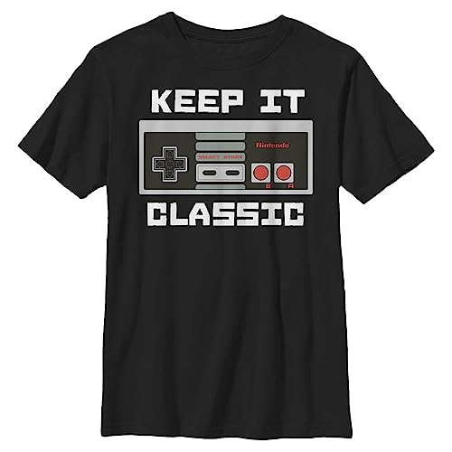 Nintendo Boy s Kepp IT Classic T-Shirt, Large, Black...