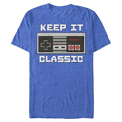 Nintendo Men s Keep it Classic T-Shirt, X-Large, Royal Heather...