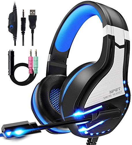 NPET HS10 Stereo Gaming Headset for PS4 PC Xbox One PS5 Controller,...
