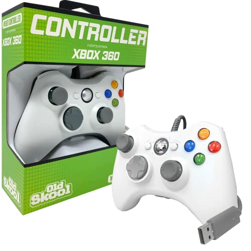 Old Skool Wired USB Controller for PC & Xbox 360 - White...