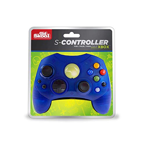 Old Skool Xbox Controller S-Type Wired Game Pad - Blue...
