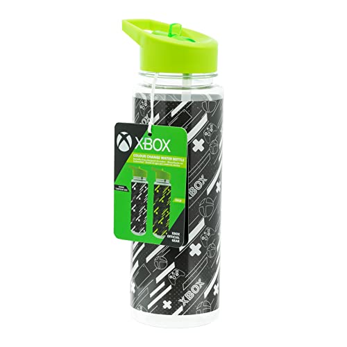Paladone Xbox Color Change Plastic Water Bottle with Straw, 650 ml,...