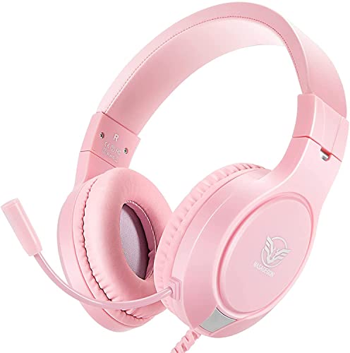 Pink Gaming Headset for Nintendo Switch, Xbox One, PS4,PS5, Bass Su...