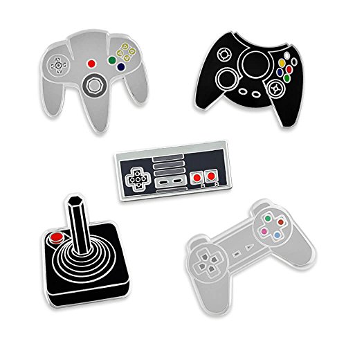 PinMart Retro Video Gaming Original Controller Enamel Lapel Pin Set...