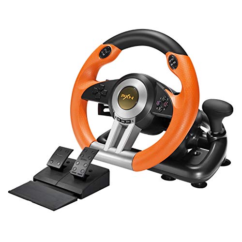 PXN V3II PC Racing Wheel, USB Car Race Game Steering Wheel with Ped...