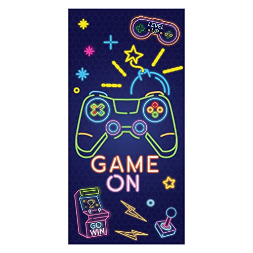 R HORSE Neon Video Game Beach Towel for Kid, 30 x 60 inch Microfibe...
