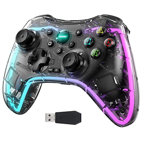 RALAN Wireless Controller with 8 Color LED Lighting Compatible with...