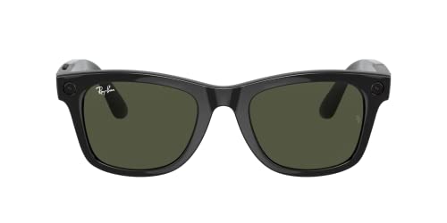 Ray-Ban Stories | Wayfarer Square Smart Glasses, Shiny Black Green,...