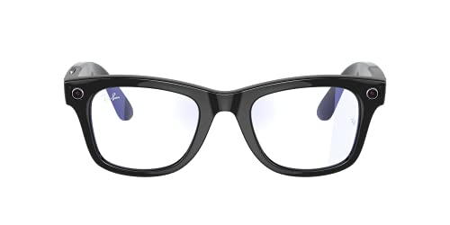 Ray-Ban Stories | Wayfarer Square Smart Glasses, Shiny Black Clear ...