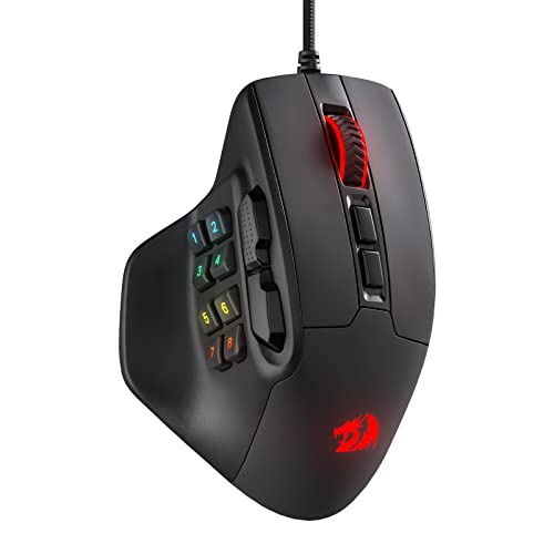 Redragon M811 Aatrox MMO Gaming Mouse, 15 Programmable Buttons Wire...