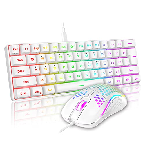 RedThunder 60% Mini Gaming Keyboard and Mouse Combo, Lightweight, U...