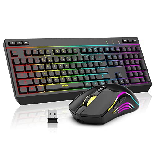 RedThunder K20 Wireless Keyboard and Mouse Combo, Full Size Anti-Gh...