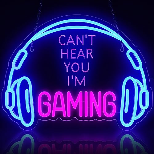 ReyeeInc Gaming Headset Neon Sign, Large Bright and Dimmable Colorf...
