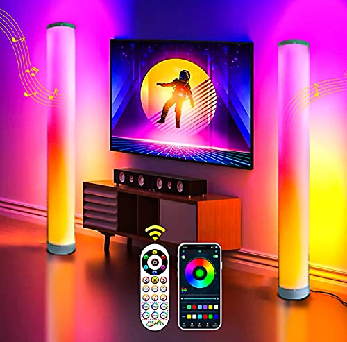RGB Floor Lamp 2 Pack, Color Changing Corner Lamps Music Sync with ...