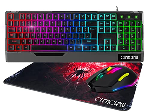RGB Gaming Keyboard and Mouse,Wired Mouse and Keyboard LED Backlit ...