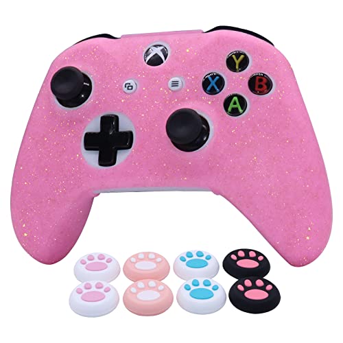 ROTOMOON Glitter Silicone Controller Skins for Xbox One with 8 Thum...
