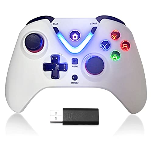 ROTOMOON Wireless Game Controller with LED Lighting Compatible with...