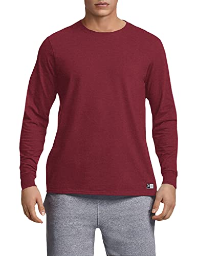 Russell Athletic mens Cotton Performance Long Sleeve T-Shirt, Maroo...