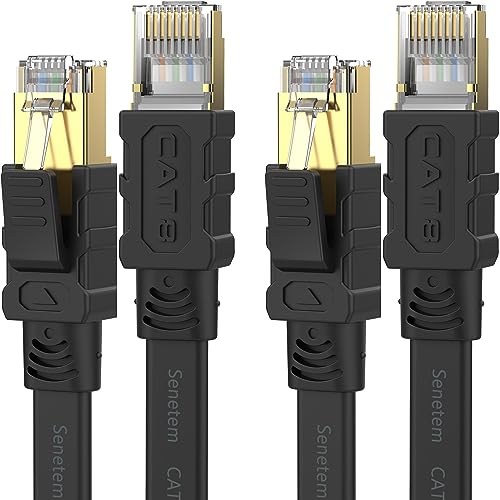 Senetem Cat 8 Ethernet Cable 6FT 2 Pack, High Speed 40Gbps 2000MHz ...