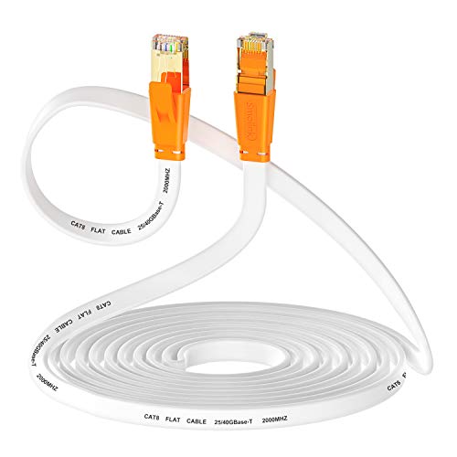 Smolink Cat 8 Ethernet Cable 15 ft, Cat8 Flat Internet Cable, RJ45 ...