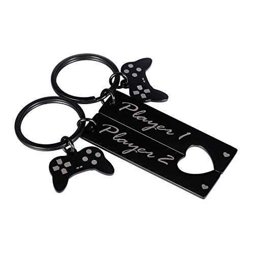 Sophauteem Funny Gamer Player 1 Player 2 Matching keychain Gifts fo...