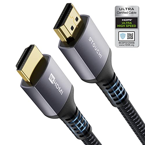 Stouchi 8K HDMI 2.1 Cable 6ft 48Gbps, (Certified) Ultra High Speed ...