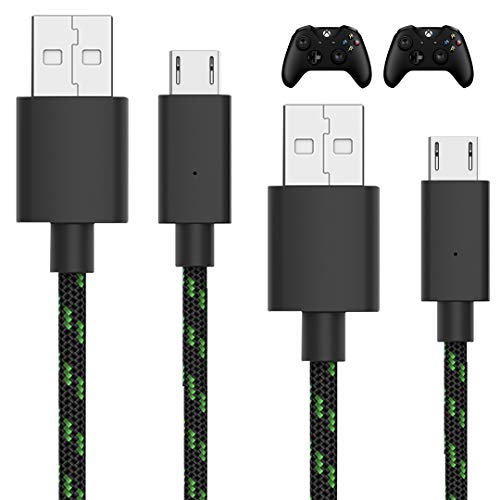 TALK WORKS Controller Charger Cord for Xbox One - 2 Pack 10 ft Nylo...