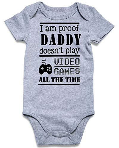UNICOMIDEA Unisex Baby Clothes I Am Proof Daddy Doesn t Play Video ...