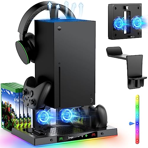 Upgraded RGB Cooling Fan Charging Station for Xbox Series X Console...