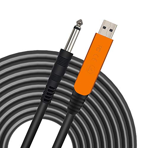 USB Guitar Cable 10Ft,YESPURE USB Guitar Interface Male to 6.35mm 1...