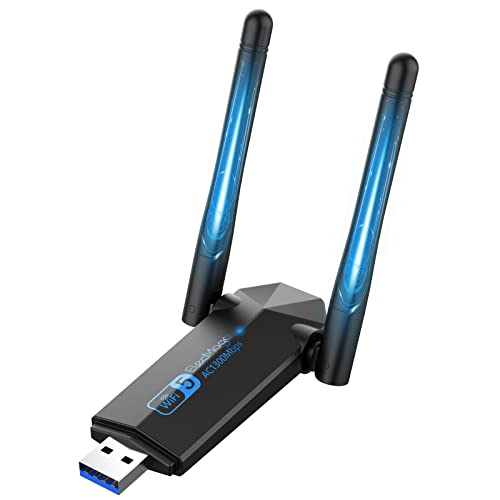 USB WiFi Adapter, ElecMoga 1300Mbps WiFi Dongle USB 3.0 Dual Band 5...