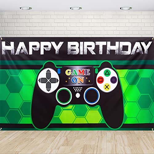 Video Game Birthday Backdrop - Video Game Party Decorations for Boy...