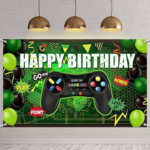 Video Game Happy Birthday Backdrop Game on Birthday Party Backdrop ...
