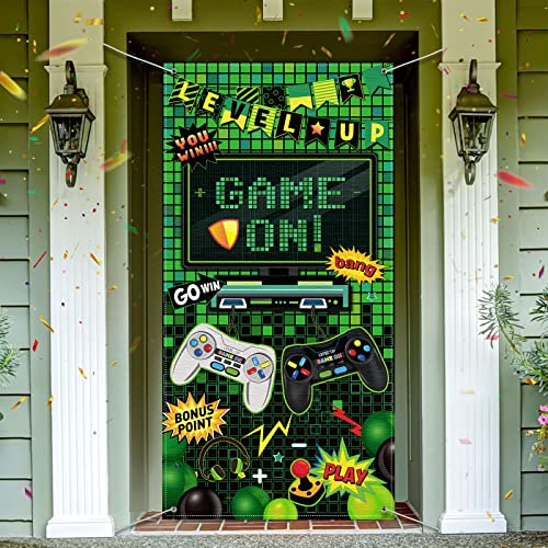 Video Game Party Decoration Video Gaming Photo Door Backdrop Game O...