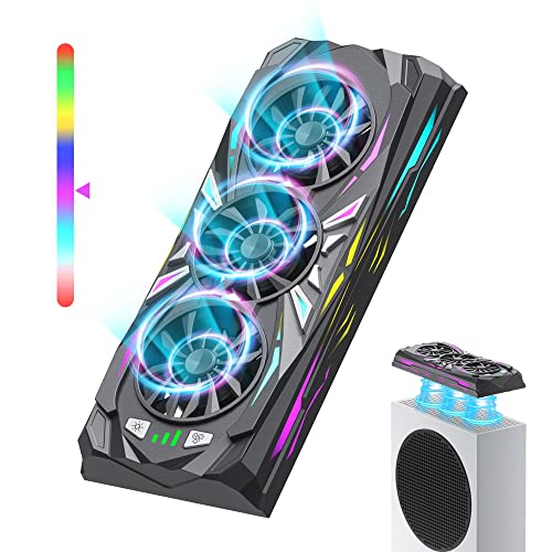 Wiilkac Cooling Fan for Xbox Series S, RGB Lights with 12 Light Mod...
