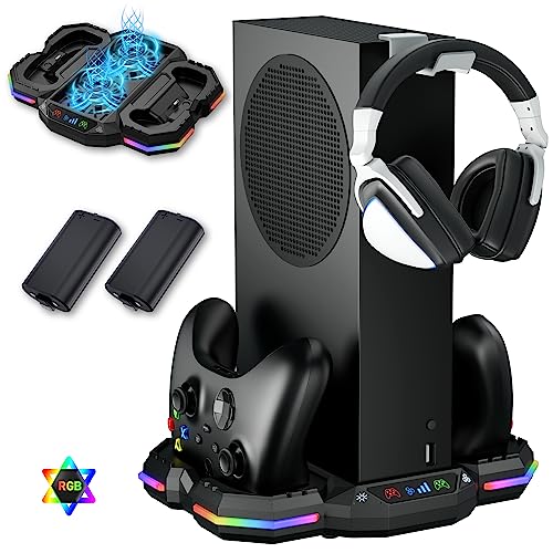 Wiilkac Cooling Fan Stand for Xbox Series S with RGB Light Strip, U...