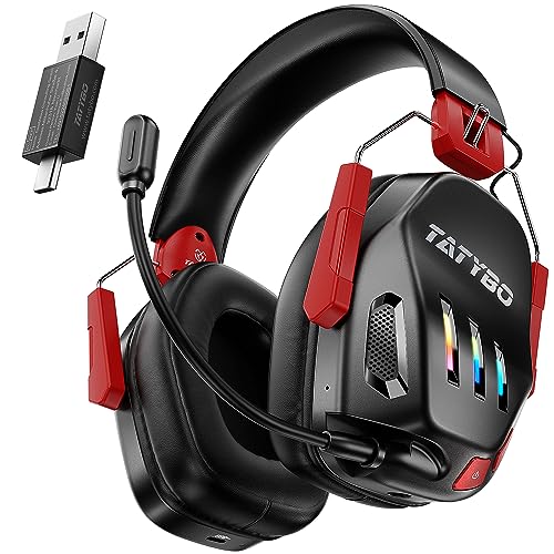 Wireless Gaming Headset 2.4GHz USB & Type-C Gaming Headphones for P...