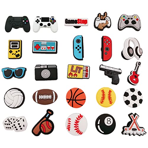 YMHOETS 25 40 Pieces Sports Shoe Charms for Clogs Pins for Boys Gir...