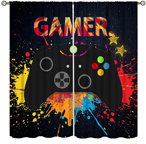 YungHo Gamer Curtains, Game Room Curtains for Kids, Window Treatmen...