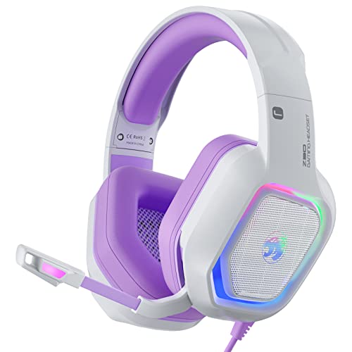 ZIUMIER Z30 Purple Gaming Headset for PS4, PS5, Xbox One, PC, Wired...