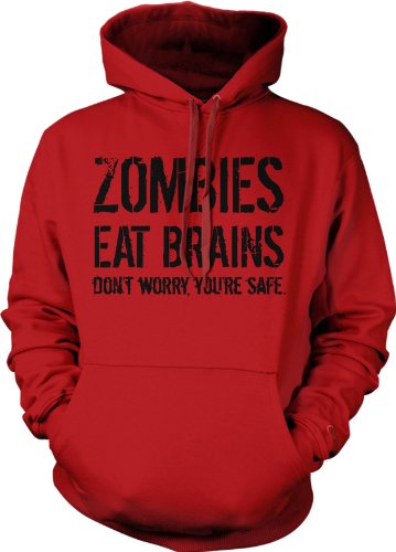 Zombies Eat Brains So Youre Safe Hoodie Funny Costume Halloween Swe...